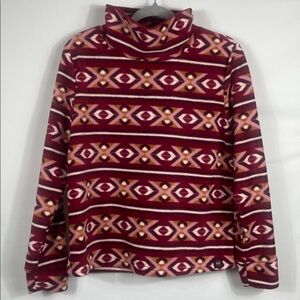Mountain and Isles Western‎ Aztec Mock Neck Fleece Pullover Sweatshirt. Size M